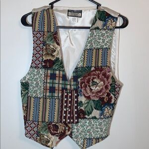 Vintage Block/Floral Vest